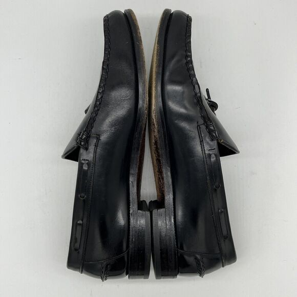 Florsheim Men's Loafer Dress Shoes Black Leather Moc Toe Tasseled Slip On 9.5 D - Picture 5 of 11